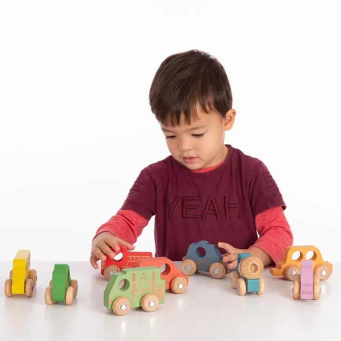 Vehículos variados de madera (12) - Tickit